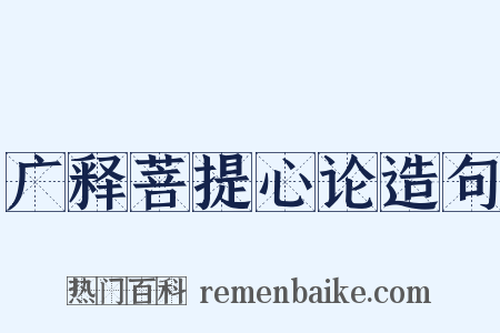 广释菩提心论造句是什么意思的图片